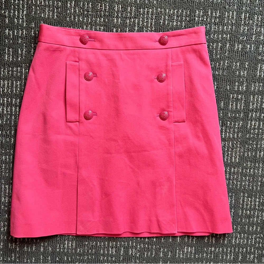 Elegant Pink Double-Breasted Skirt